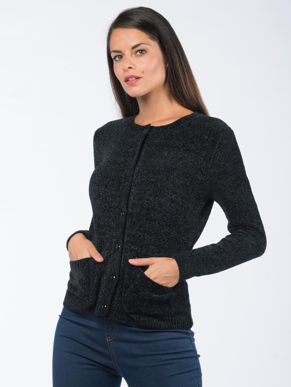 Gilet femme maille chenille | MaBoutiquePlus