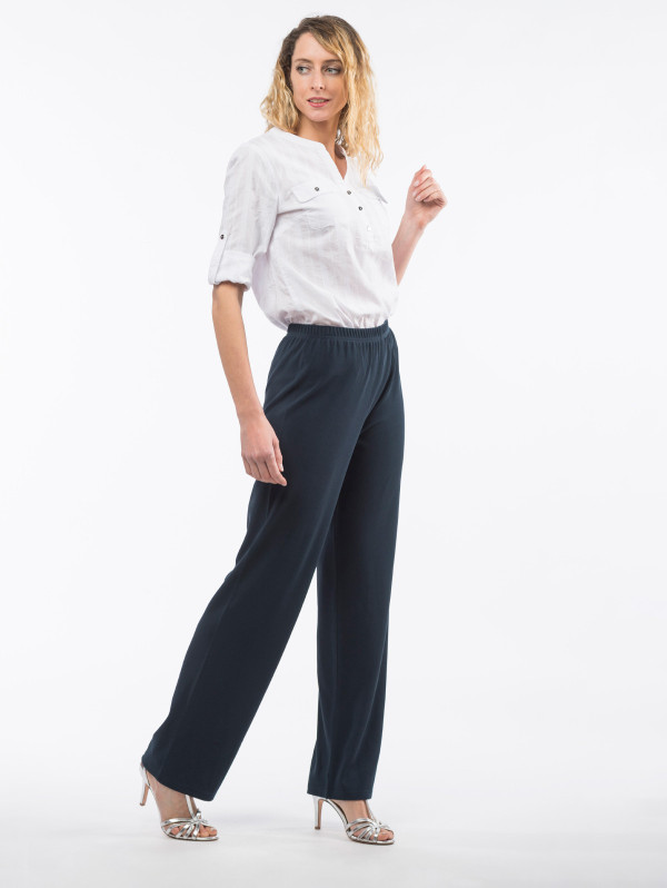 Pantalon femme maille ottoman uni | MaBoutiquePlus