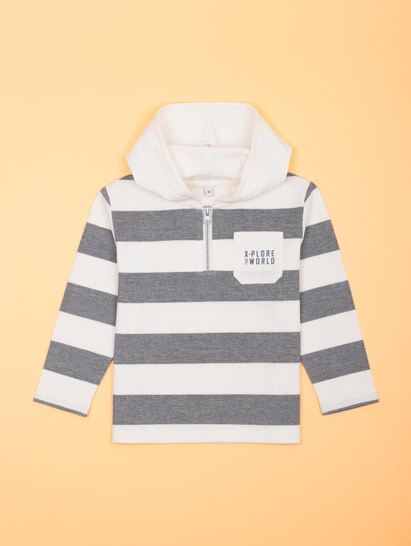 Sweat rayé capuche garçon | MaBoutiquePlus
