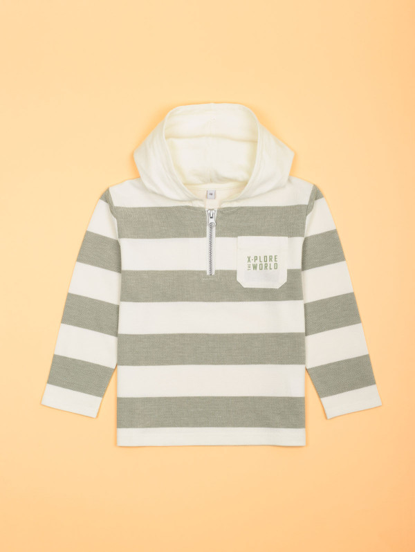 Sweat rayé capuche garçon | MaBoutiquePlus