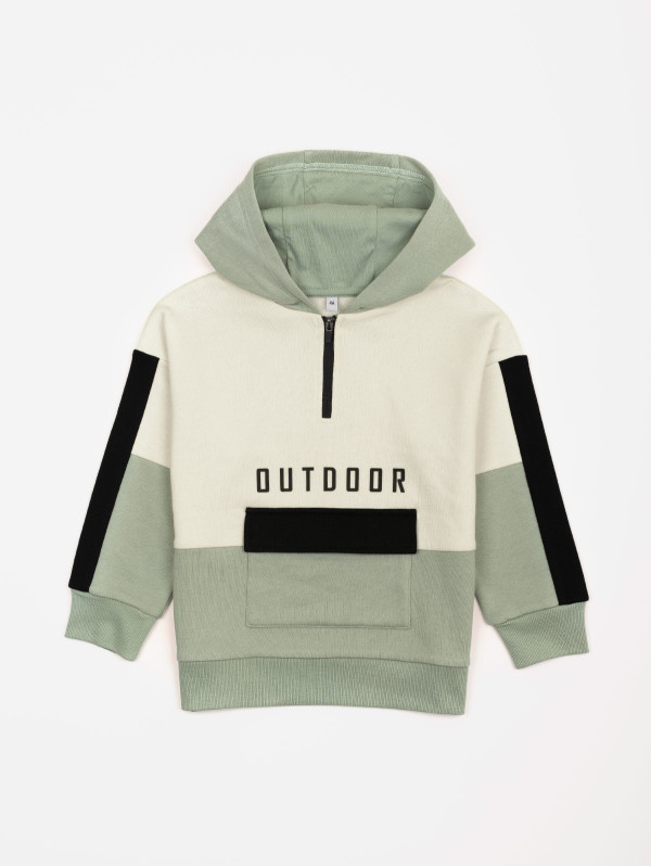 Sweat à capuche col zip "Outdoor" | MaBoutiquePlus