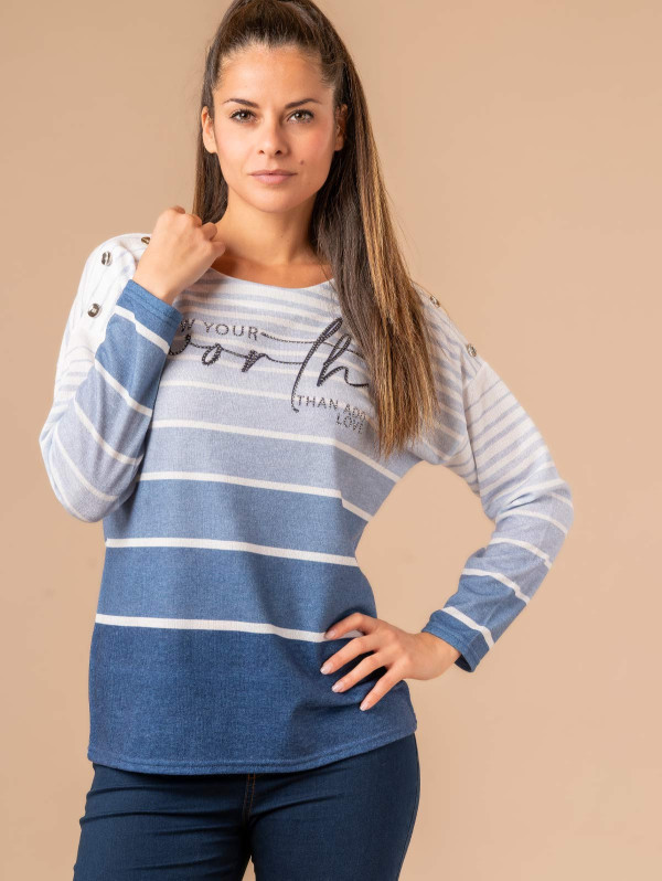 Pull femme esprit marinière | MaBoutiquePlus