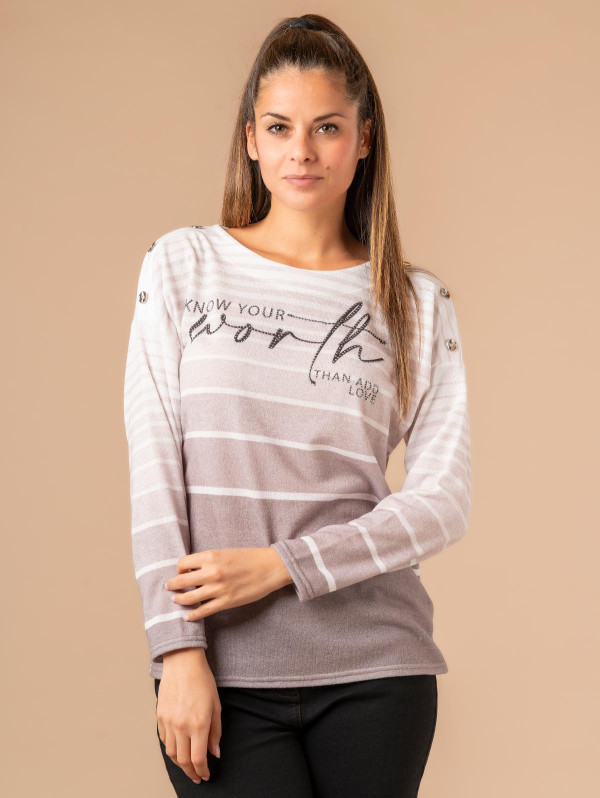 Pull femme esprit marinière | MaBoutiquePlus