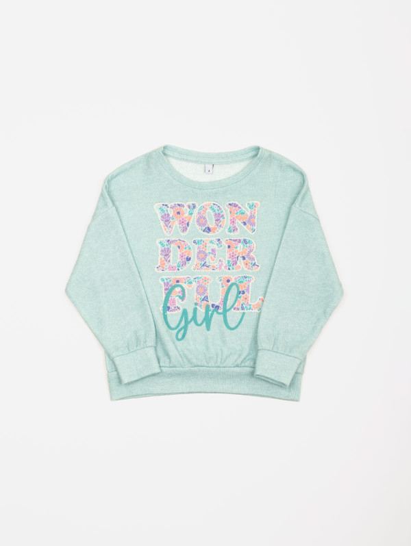 Sweat fille texte strass | MaBoutiquePlus