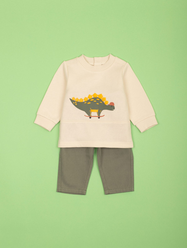 Ensemble bébé-garçon sweat dino skater | MaBoutiquePlus