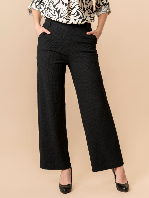 Pantalon large uni femme crépon | MaBoutiquePlus