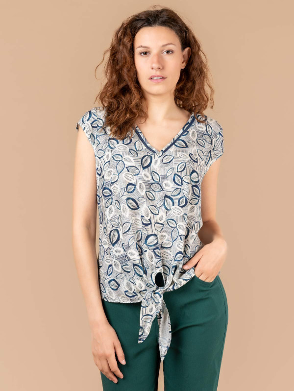 Top femme imprimé feuillage bas noué | MaBoutiquePlus