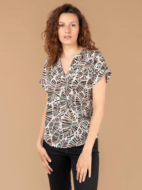 Blouse femme feuilles graphiques | MaBoutiquePlus