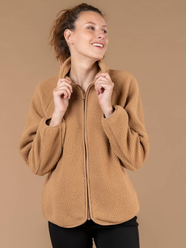 Veste zippée femme maille sherpa | MaBoutiquePlus