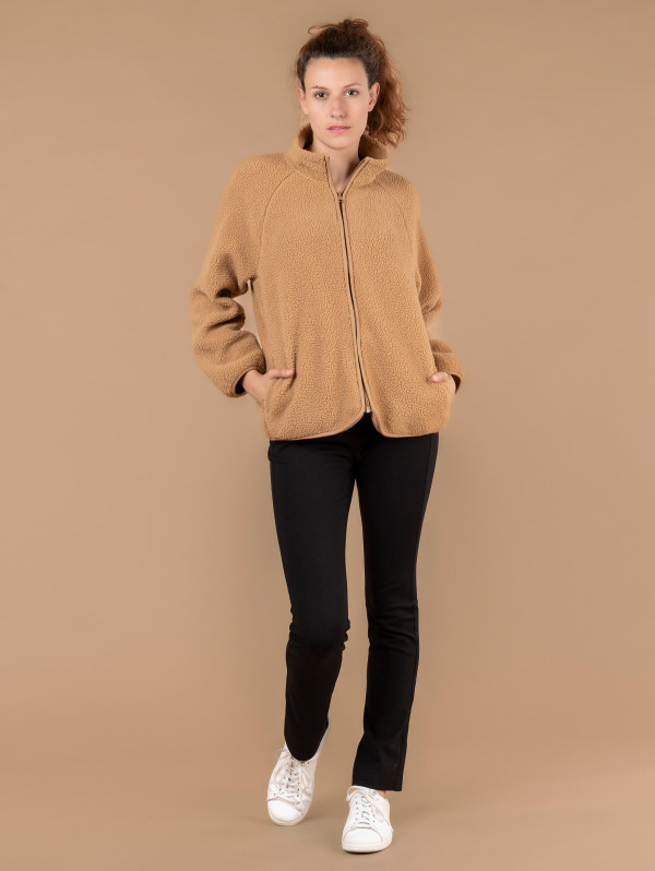 Veste zippée femme maille sherpa | MaBoutiquePlus