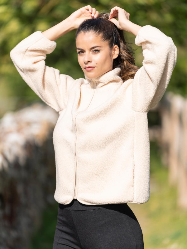 Veste zippée femme maille sherpa | MaBoutiquePlus