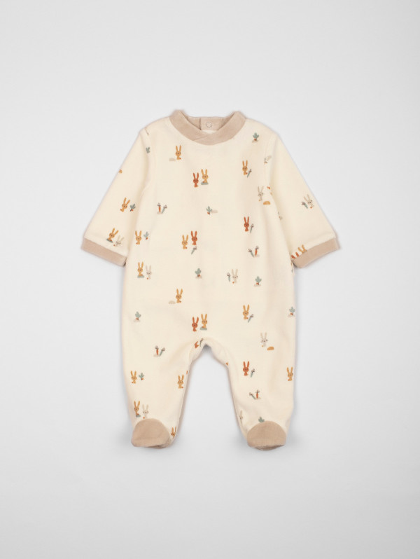 Dors-bien velours imprimé fantaisie | MaBoutiquePlus