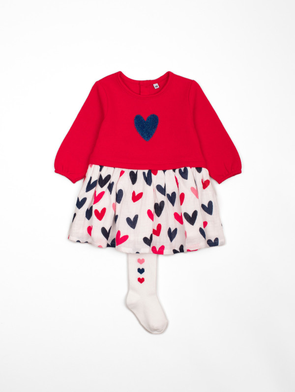 Robe bébé-fille 2-en-1 cœurs | MaBoutiquePlus