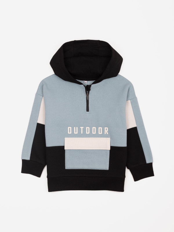 Sweat à capuche col zip