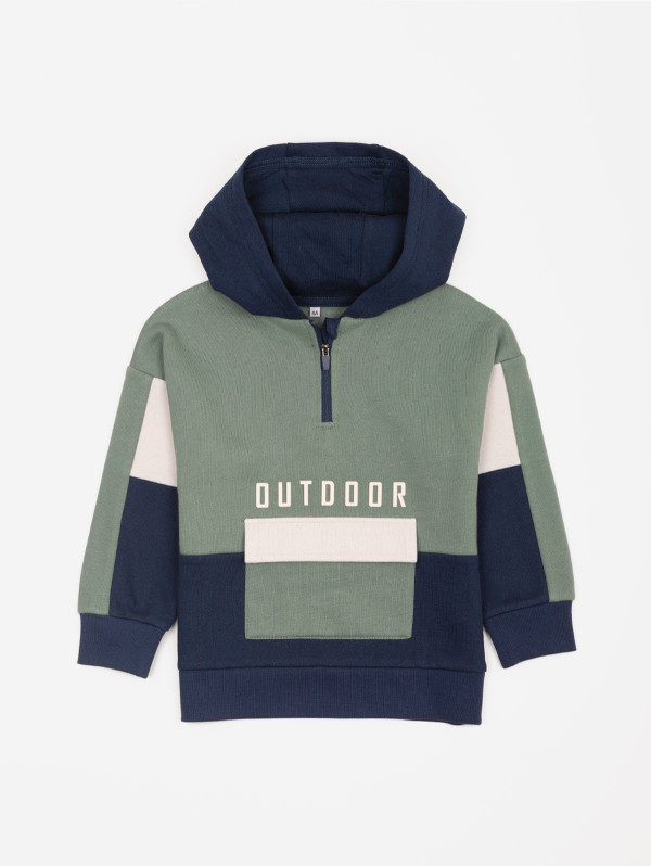 Sweat à capuche col zip