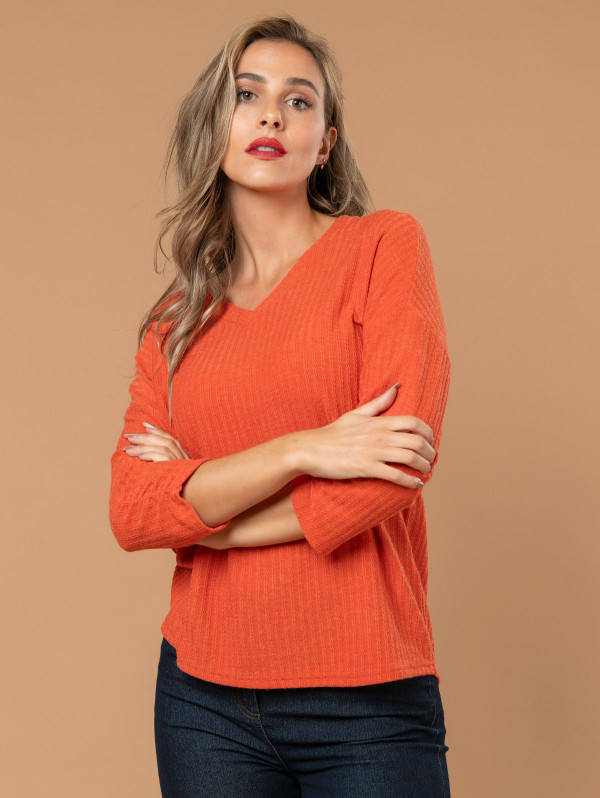 Pull fin maille côtelée | MaBoutiquePlus
