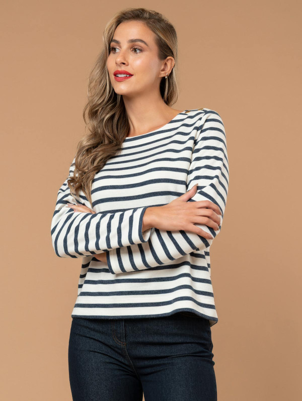 Top femme maille esprit marinière | MaBoutiquePlus