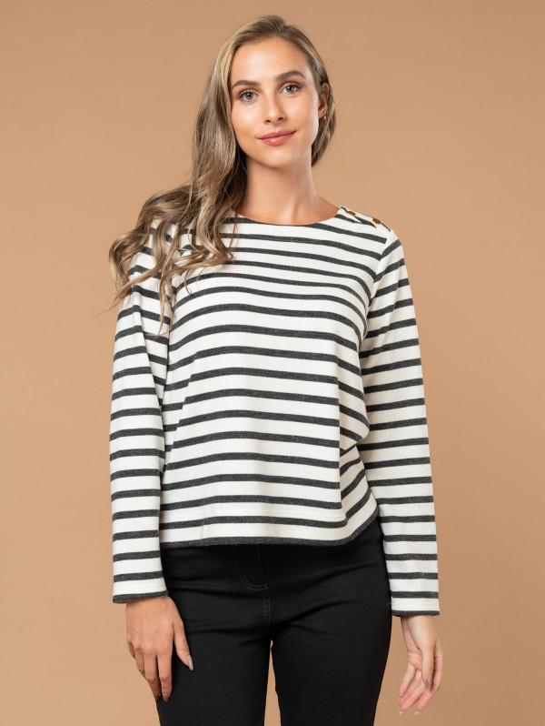 Top femme maille esprit marinière | MaBoutiquePlus