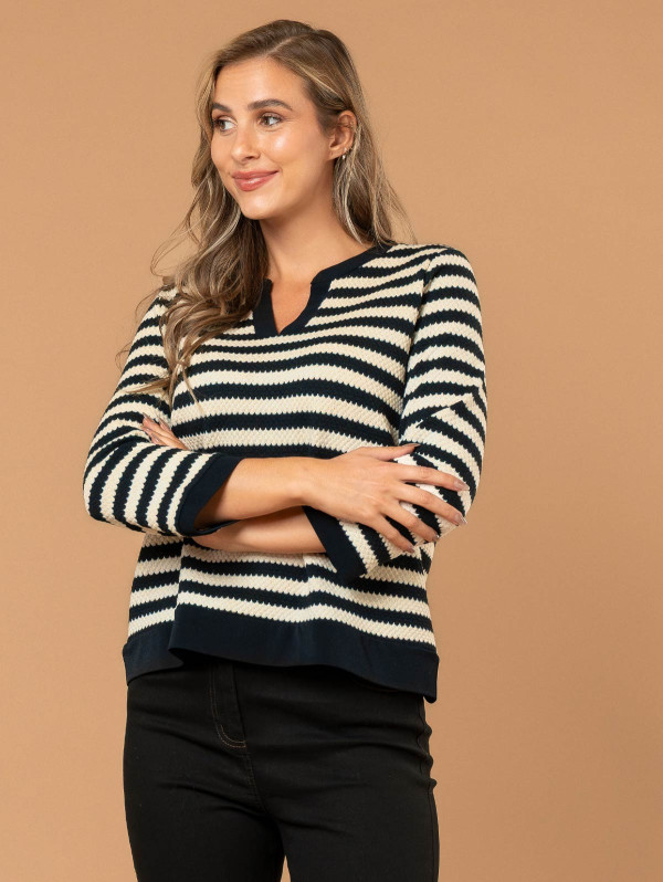 Top femme style marinière fantaisie | MaBoutiquePlus