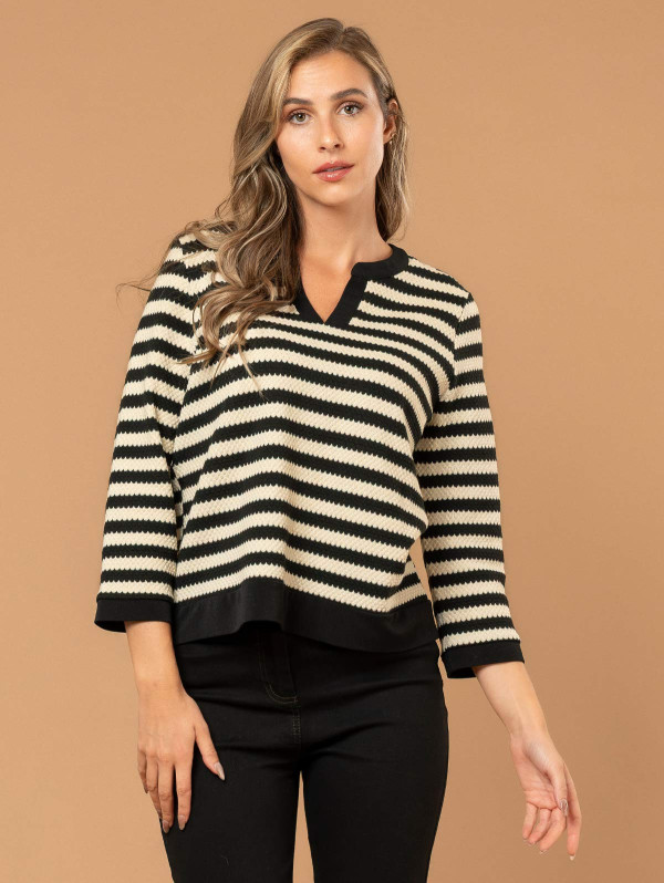 Top femme style marinière fantaisie | MaBoutiquePlus