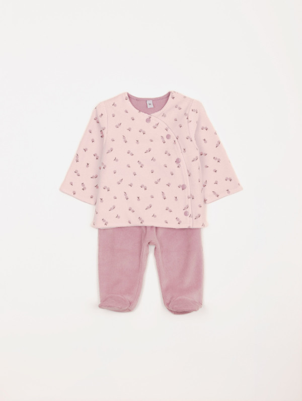 Ensemble bébé-fille velours imprimé fantaisie | MaBoutiquePlus