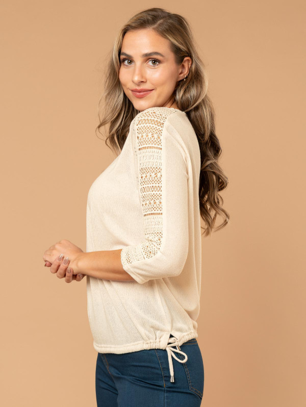 Top femme maille strass macramé | MaBoutiquePlus