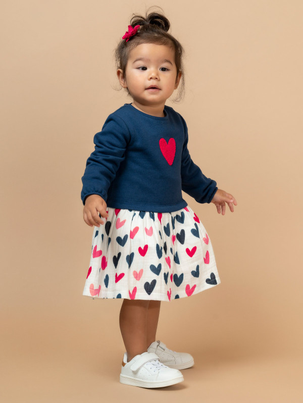 Robe bébé-fille 2-en-1 cœurs | MaBoutiquePlus