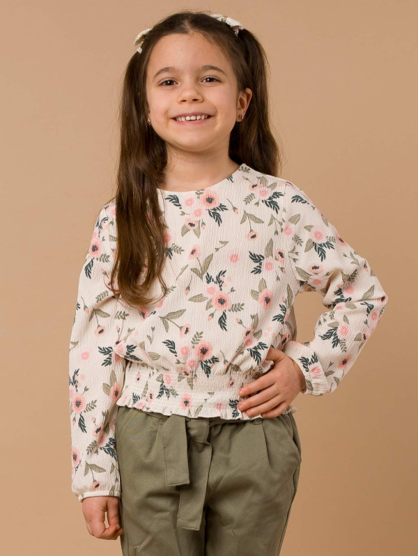 Top maille crépon imprimé | MaBoutiquePlus