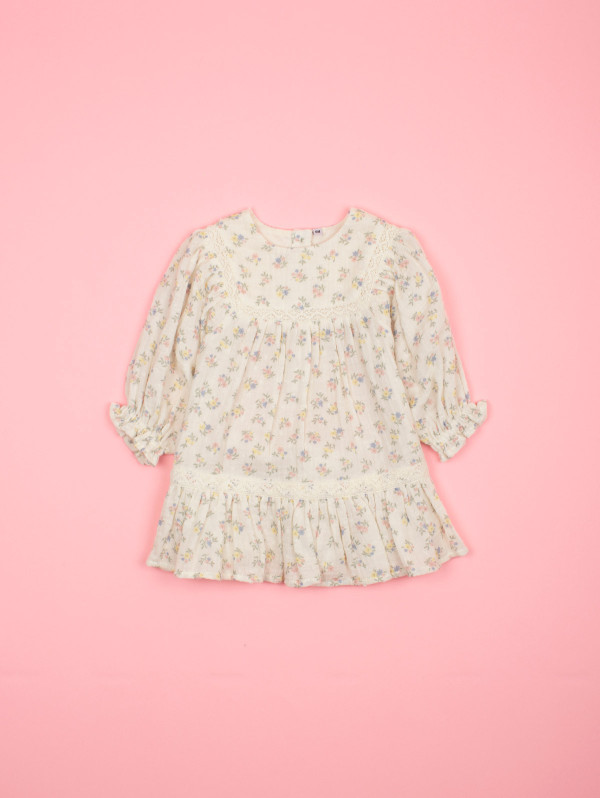Robe bébé-fille gaze de coton imprimé fleuri | MaBoutiquePlus
