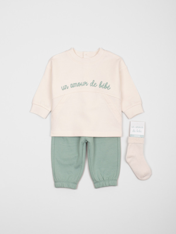 Ensemble bébé-garçon sweat "Un amour de bébé" | MaBoutiquePlus