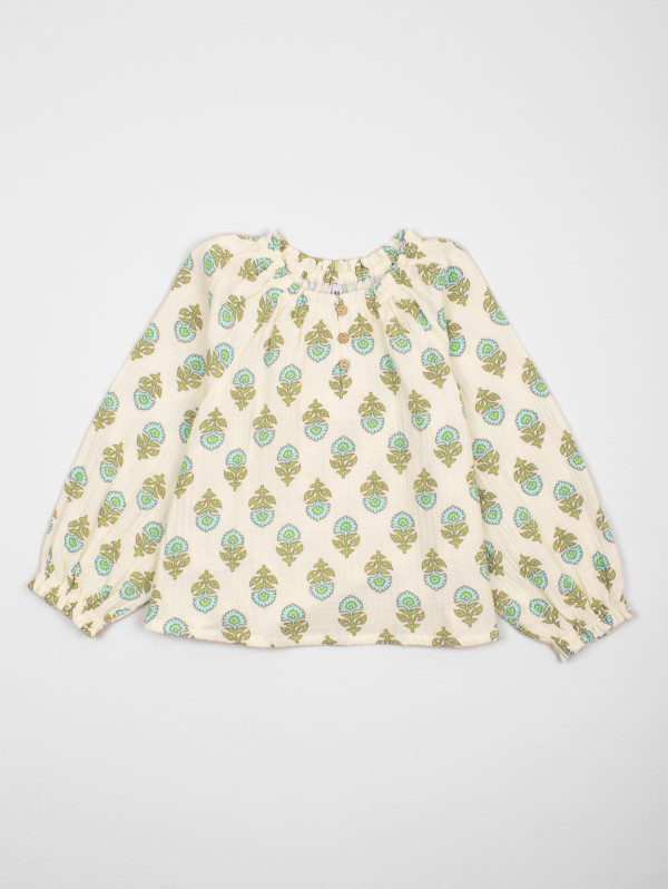 Tunique fille fleurs gaze de coton | MaBoutiquePlus