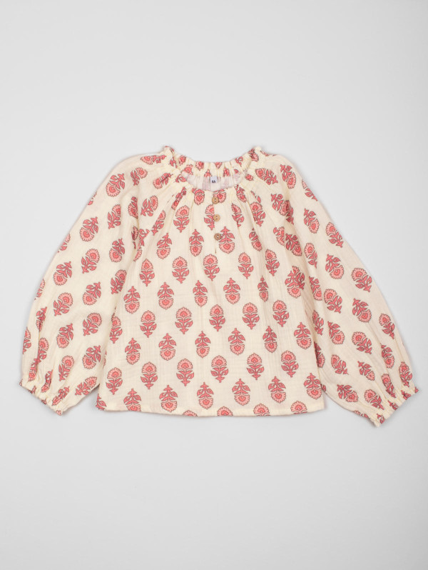 Tunique fille fleurs gaze de coton | MaBoutiquePlus