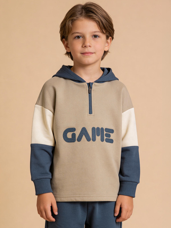 Sweat à capuche tricolore "Game" | MaBoutiquePlus