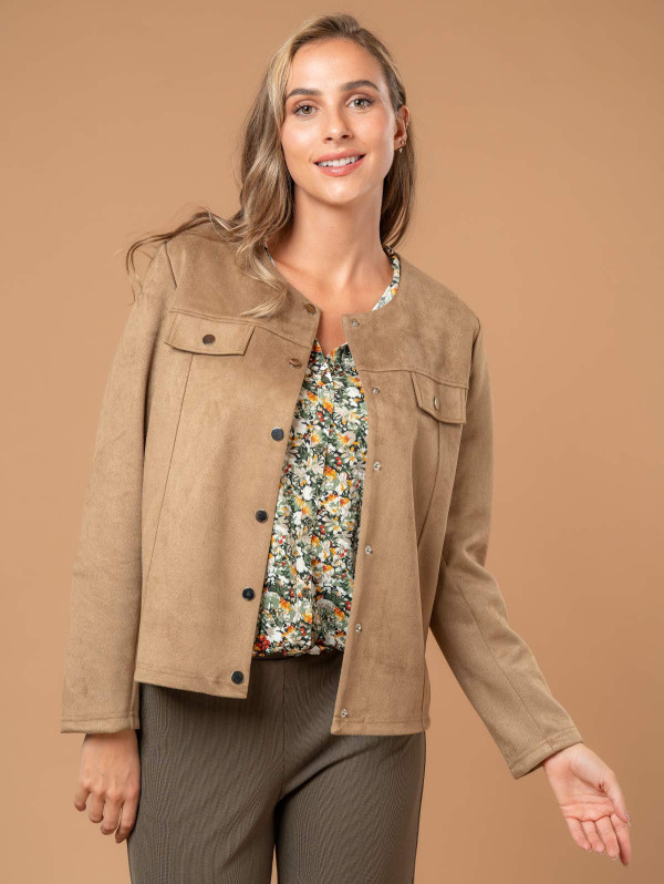 Veste courte effet daim femme | MaBoutiquePlus