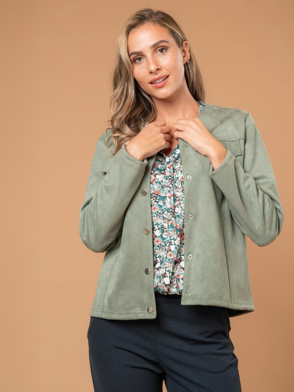 Veste courte effet daim femme | MaBoutiquePlus