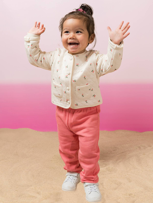 Ensemble bébé-fille 3 pièces matelassé cerises | MaBoutiquePlus