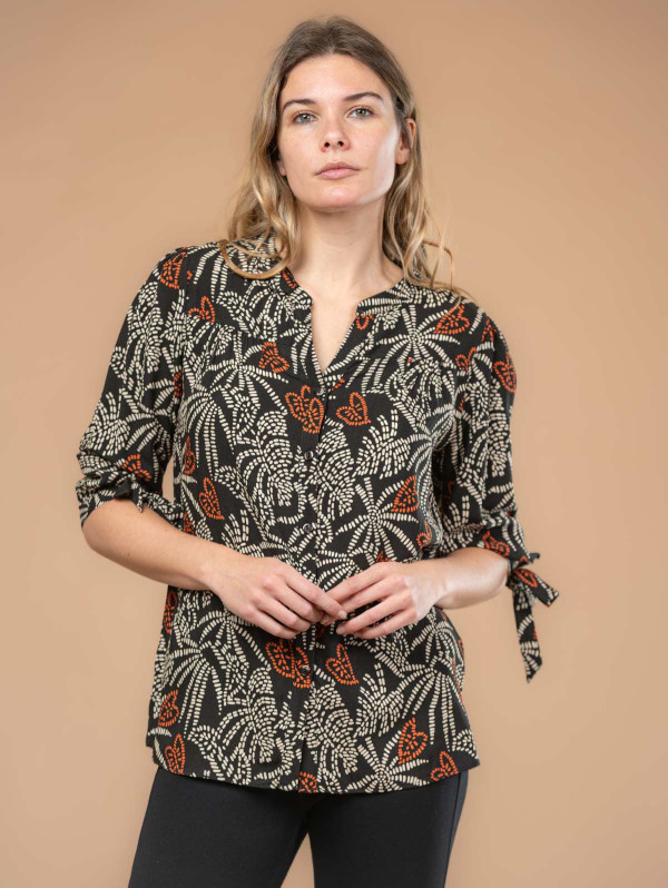 Blouse femme imprimé feuilles fantaisie | MaBoutiquePlus
