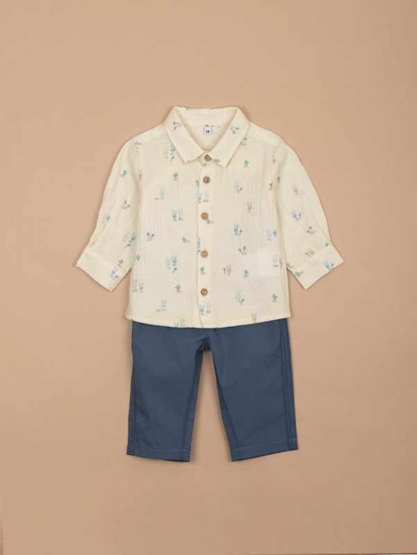 Ensemble chemise lapins pantalon | MaBoutiquePlus