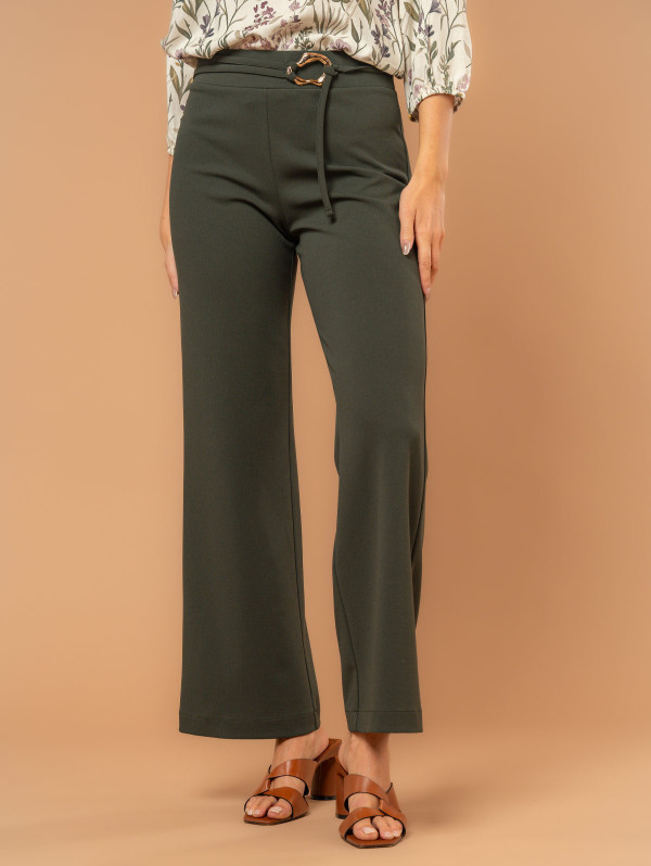 Pantalon large scuba crêpe ceinture femme | MaBoutiquePlus
