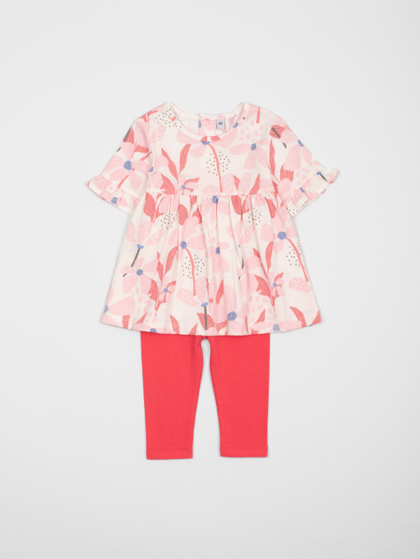 Ensemble bébé-fille tunique fleurs legging | MaBoutiquePlus