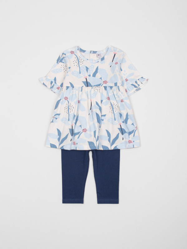 Ensemble bébé-fille tunique fleurs legging | MaBoutiquePlus