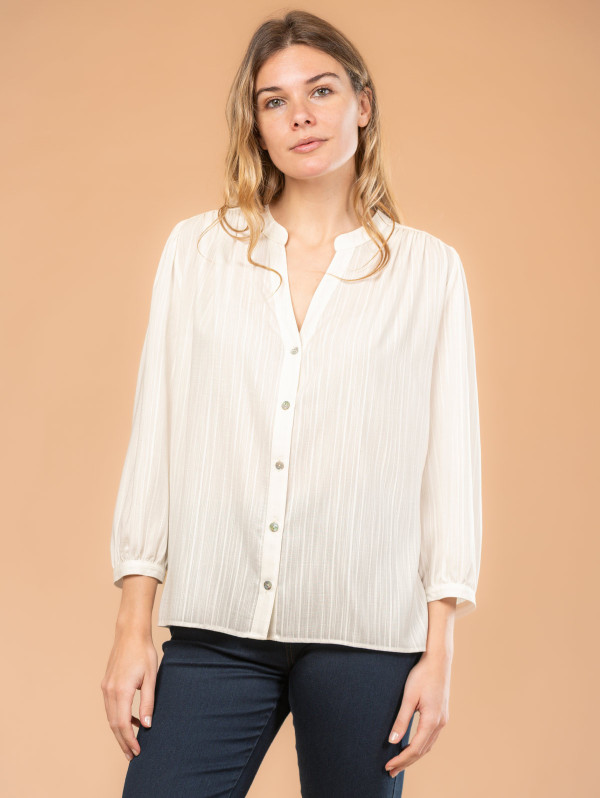 Chemise unie femme jacquard | MaBoutiquePlus