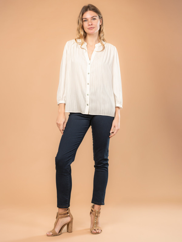 Chemise unie femme jacquard | MaBoutiquePlus