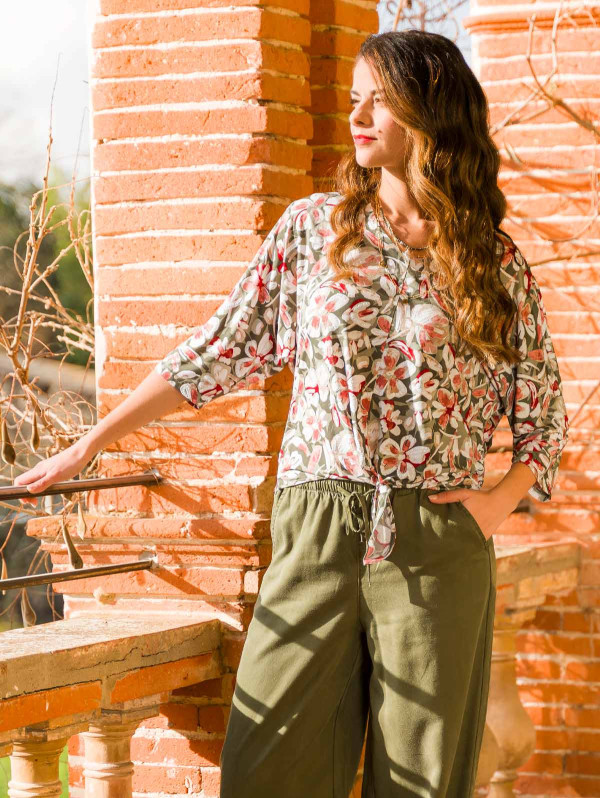 Blouse fleurie femme bas noué | MaBoutiquePlus