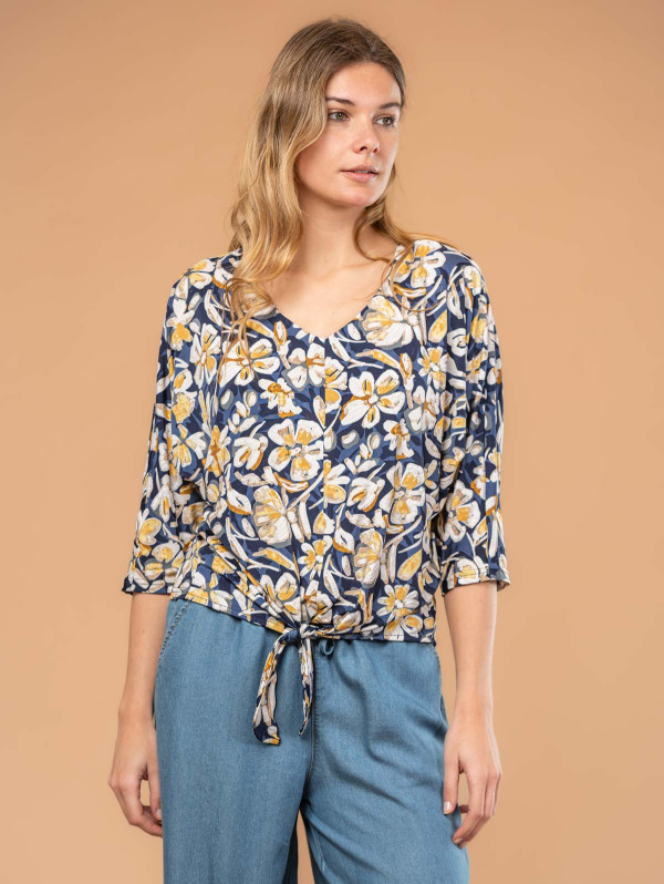 Blouse fleurie femme bas noué | MaBoutiquePlus