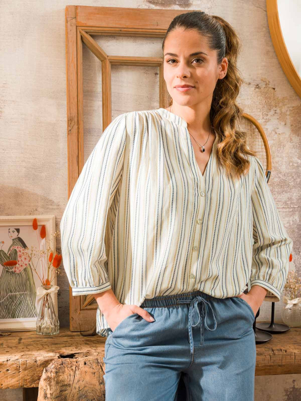 Chemise rayures jacquard femme | MaBoutiquePlus