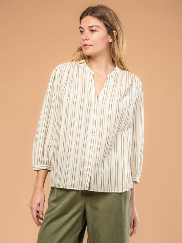 Chemise rayures jacquard femme | MaBoutiquePlus