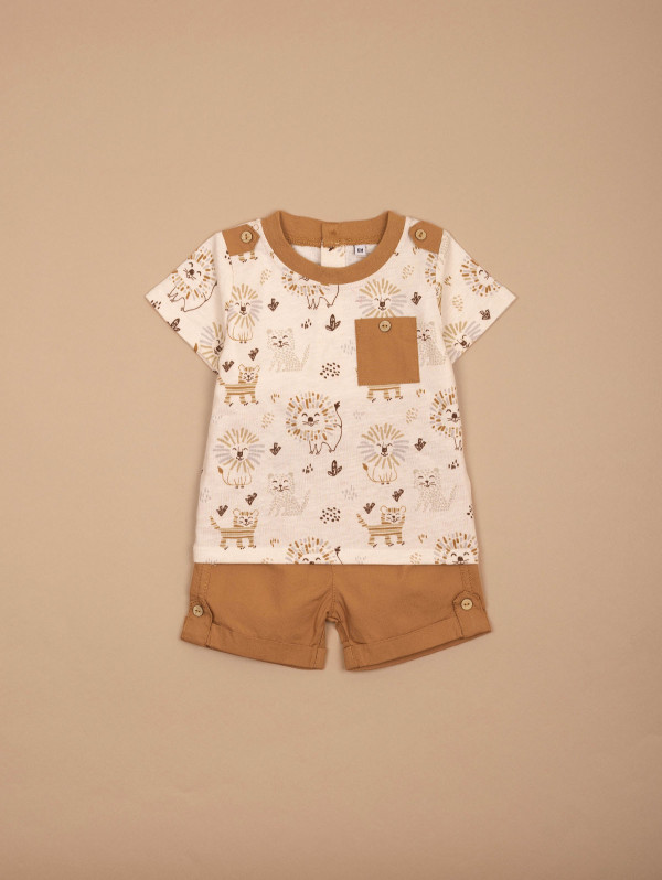 Ensemble bébé-garçon tee-shirt short animaux | MaBoutiquePlus