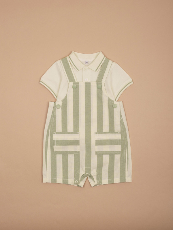 Ensemble bébé-garçon polo salopette rayée | MaBoutiquePlus