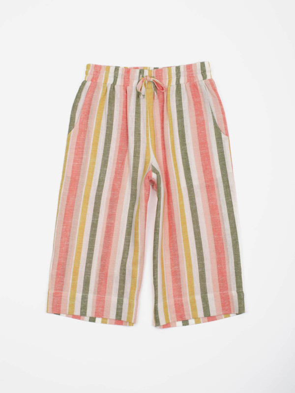 Pantalon fille rayures multicolores | MaBoutiquePlus